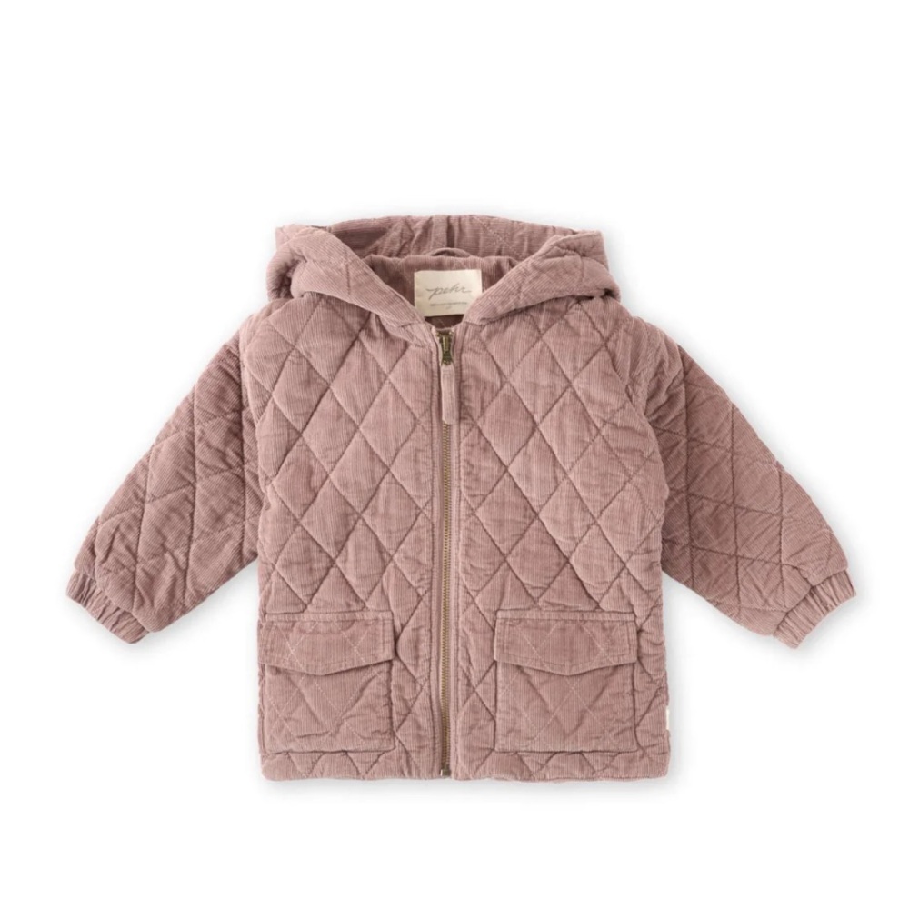 Pehr Pink Corduroy Quilted Jacket, Size 6-12 Months